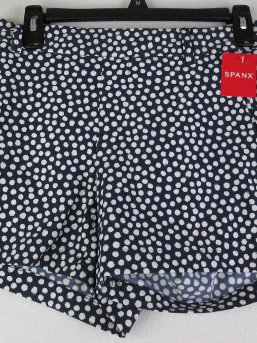 Spanx 50212R Sunshine 4" Shorts Navy Blue/White Polka Dot Women's Small